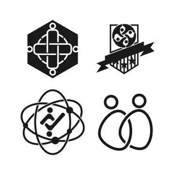 Commitment Teamwork Together Business Black Logo Illustration Vector 스톡 일러스트