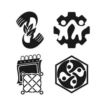 Commitment Teamwork Together Business Black Logo Illustration Vector Stock-Illustration