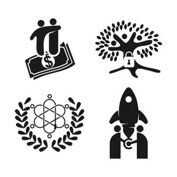 Commitment Teamwork Together Business Black Logo Illustration Vector Stock Illustration