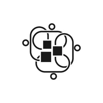 Commitment Teamwork Together Business Black Logo Illustration Vector Illustrazione stock