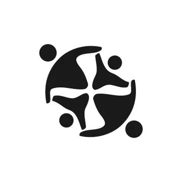 Commitment Teamwork Together Business Black Logo Illustration Vector Stock Illustration