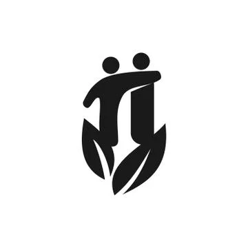 Commitment Teamwork Together Business Black Logo Illustration Vector Illustrazione stock