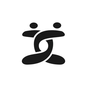 Commitment Teamwork Together Business Black Logo Illustration Vector Stock-Illustration