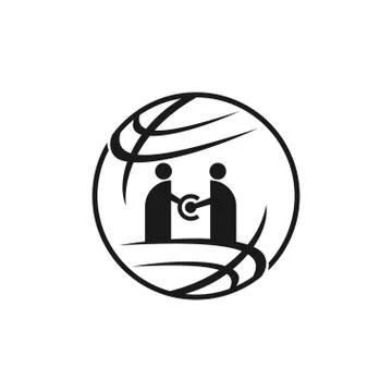 Commitment Teamwork Together Business Black Logo Illustration Vector Illustrazione stock