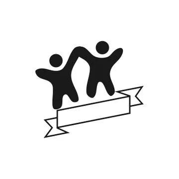 Commitment Teamwork Together Business Black Logo Illustration Vector 스톡 일러스트