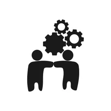 Commitment Teamwork Together Business Black Logo Illustration Vector Stock-Illustration