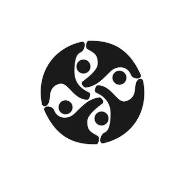 Commitment Teamwork Together Business Black Logo Illustration Vector Illustrazione stock