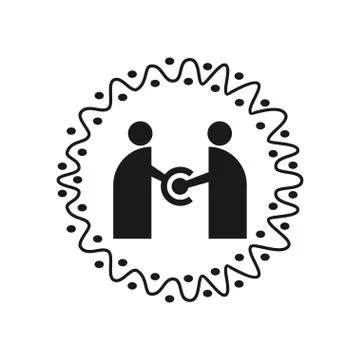 Commitment Teamwork Together Business Black Logo Illustration Vector Illustrazione stock