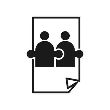 Commitment Teamwork Together Business Black Logo Illustration Vector Illustrazione stock