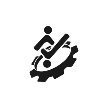 Commitment Teamwork Together Business Black Logo Illustration Vector Illustrazione stock