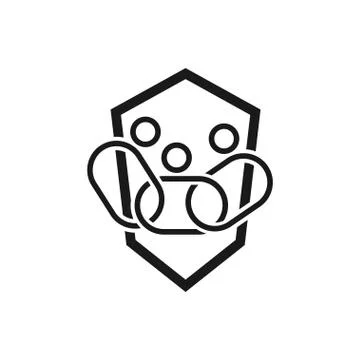 Commitment Teamwork Together Business Black Logo Illustration Vector Illustrazione stock