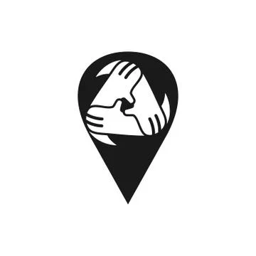 Commitment Teamwork Together Business Black Logo Illustration Vector Stock Illustration