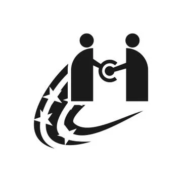 Commitment Teamwork Together Business Black Logo Illustration Vector Illustrazione stock