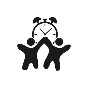 Commitment Teamwork Together Business Black Logo Illustration Vector Illustrazione stock