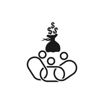 Commitment Teamwork Together Business Black Logo Illustration Vector Stock Illustration