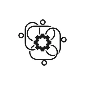 Commitment Teamwork Together Business Black Logo Illustration Vector Illustrazione stock