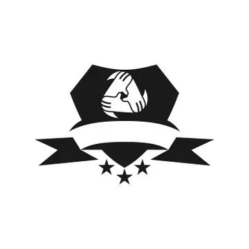 Commitment Teamwork Together Business Black Logo Illustration Vector Illustrazione stock