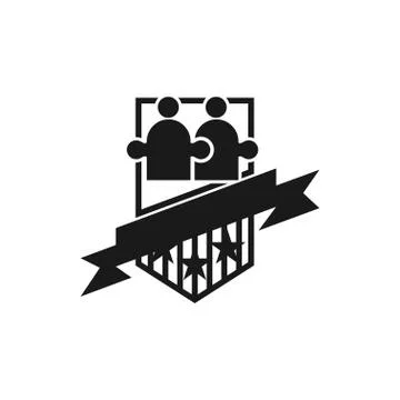 Commitment Teamwork Together Business Black Logo Illustration Vector 스톡 일러스트