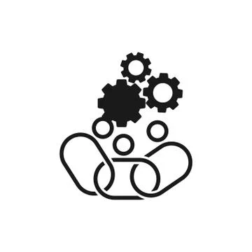 Commitment Teamwork Together Business Black Logo Illustration Vector Illustrazione stock