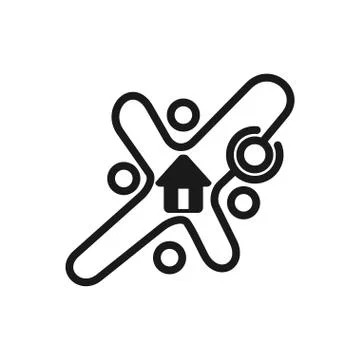 Commitment Teamwork Together Business Black Logo Illustration Vector Stock-Illustration