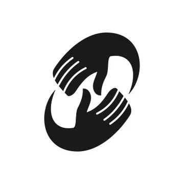 Commitment Teamwork Together Business Black Logo Illustration Vector Illustrazione stock