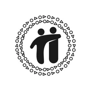 Commitment Teamwork Together Business Black Logo Illustration Vector Illustrazione stock