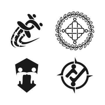 Commitment Teamwork Together Business Black Logo Illustration Vector Stockillustratie