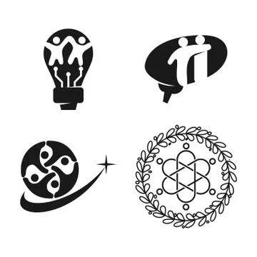 Commitment Teamwork Together Business Black Logo Illustration Vector Stock Illustration