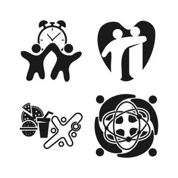 Commitment Teamwork Together Business Black Logo Illustration Vector Illustrazione stock