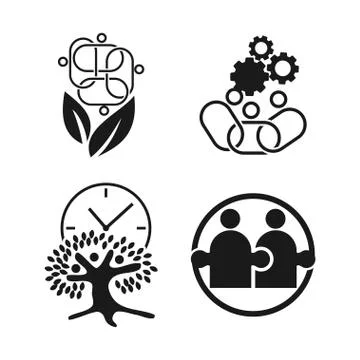 Commitment Teamwork Together Business Black Logo Illustration Vector Stock Illustration