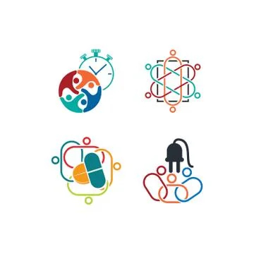 Commitment Teamwork Together Business Logo Illustration Vector イラスト素材