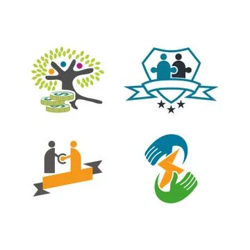 Commitment Teamwork Together Business Logo Illustration Vector Illustrazione stock