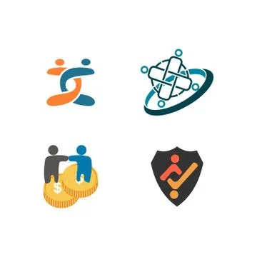 Commitment Teamwork Together Business Logo Illustration Vector Illustrazione stock