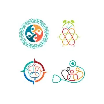 Commitment Teamwork Together Business Logo Illustration Vector 스톡 일러스트