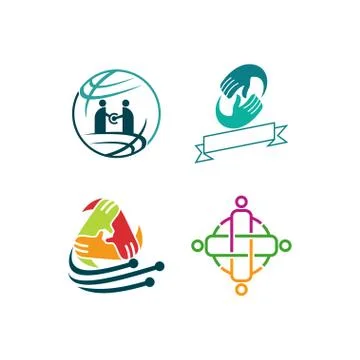 Commitment Teamwork Together Business Logo Illustration Vector Illustrazione stock