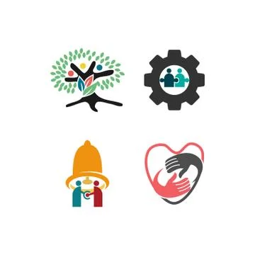 Commitment Teamwork Together Business Logo Illustration Vector 스톡 일러스트