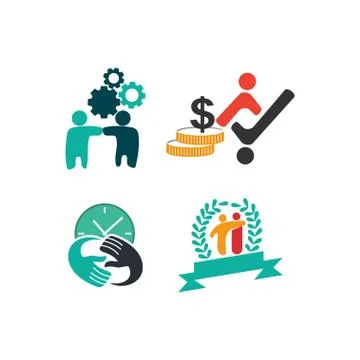 Commitment Teamwork Together Business Logo Illustration Vector Stock Illustration