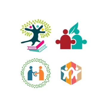 Commitment Teamwork Together Business Logo Illustration Vector Illustrazione stock