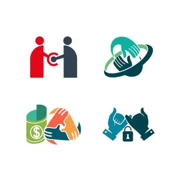 Commitment Teamwork Together Business Logo Illustration Vector Illustrazione stock