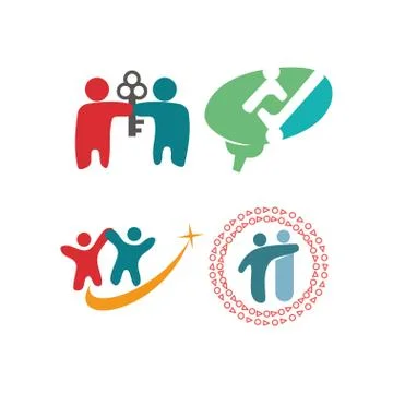 Commitment Teamwork Together Business Logo Illustration Vector Stock Illustration