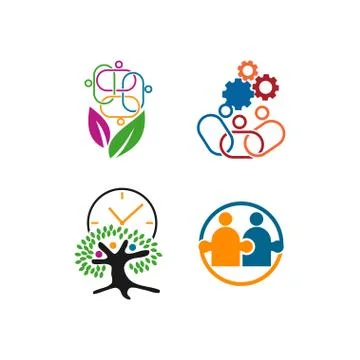 Commitment Teamwork Together Business Logo Illustration Vector Illustrazione stock