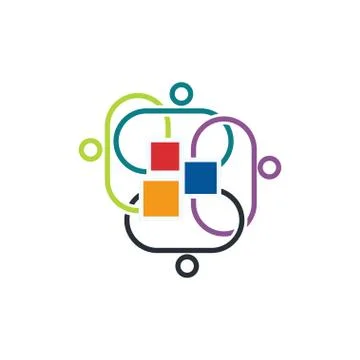 Commitment Teamwork Together Business Logo Illustration Vector 스톡 일러스트