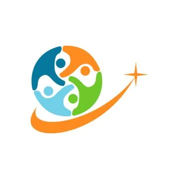 Commitment Teamwork Together Business Logo Illustration Vector Illustrazione stock