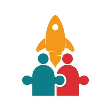 Commitment Teamwork Together Business Logo Illustration Vector 스톡 일러스트