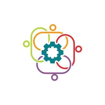 Commitment Teamwork Together Business Logo Illustration Vector Illustrazione stock