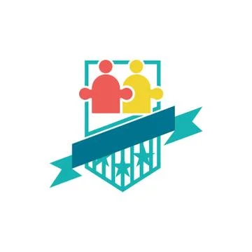 Commitment Teamwork Together Business Logo Illustration Vector 스톡 일러스트