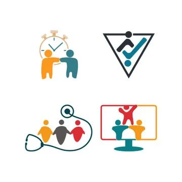 Commitment Teamwork Together Business Logo Illustration Vector Stock Illustration