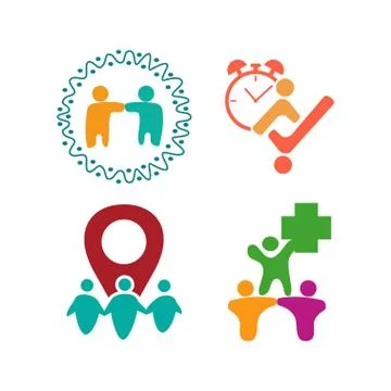 Commitment Teamwork Together Business Logo Illustration Vector Illustrazione stock