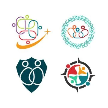 Commitment Teamwork Together Business Logo Illustration Vector Illustrazione stock