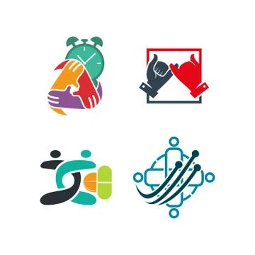 Commitment Teamwork Together Business Logo Illustration Vector Illustrazione stock